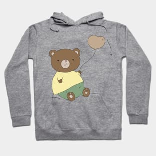 Cute Teddy bear holding a heart balloon Hoodie